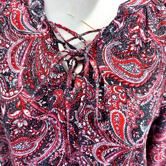 Cato top hi-low V-neck long sleeves Size large - Picture 8 of 10